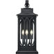 Mallorey 3 Light 28.1 inch Powder Coated Black Outdoor Wall Sconce